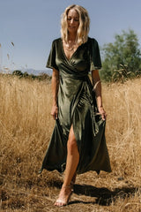 Katelyn Velvet Maxi Wrap Dress