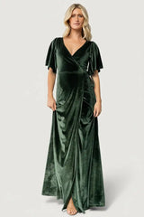Meghan Velvet Wrap Maxi Dress