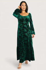 Audra Velvet Embossed Maxi Dress
