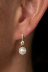 Isabella Pearl Hoop Earrings
