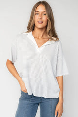 Billie Open Collar Top