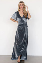 Katelyn Velvet Maxi Wrap Dress