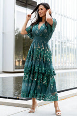 Lotte Embroidered Midi Dress