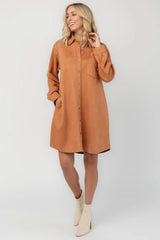 Owen Faux Suede Shirt Dress