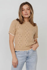 Britt Pointelle Knit Top