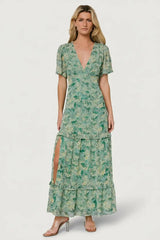 Audrey Deep V Maxi Dress