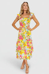 Dani Ruffle Tiered Midi Dress