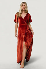 Meghan Velvet Wrap Maxi Dress