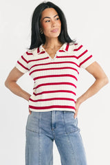 Molly Striped Collar Top