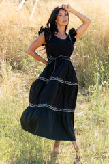 Elisa Embroidered Midi Dress