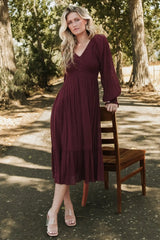 Lainey Smocked Dotted Midi Dress