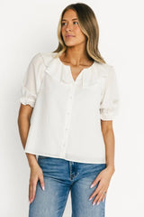 Daisy Ruffle Button Up Top