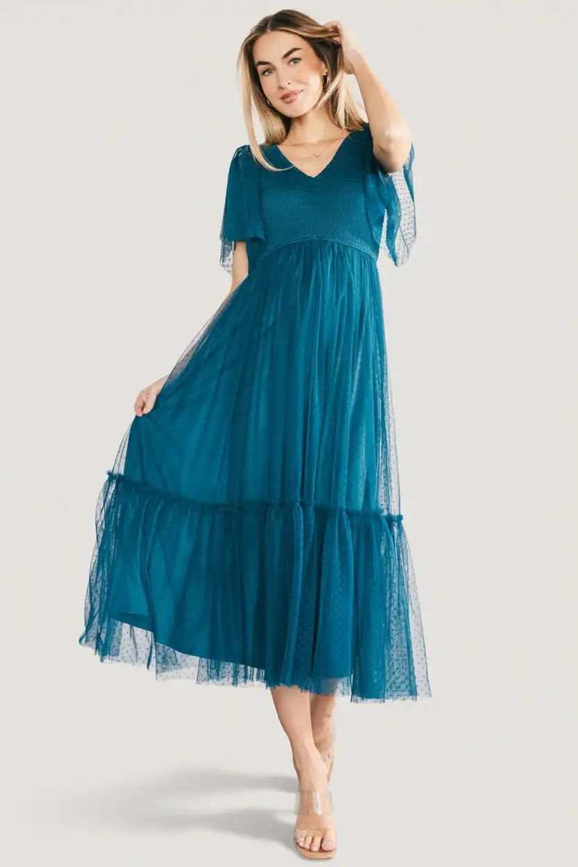 Martha Smocked Tulle Dress