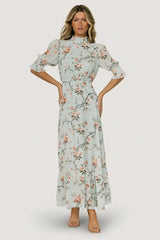 Marie Mock Neck Maxi Dress