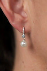 Isabella Pearl Hoop Earrings