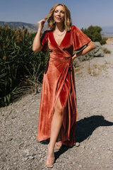Katelyn Velvet Maxi Wrap Dress