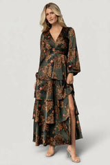 Montrouge Tiered Satin Dress