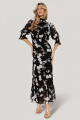 Marie Mock Neck Maxi Dress