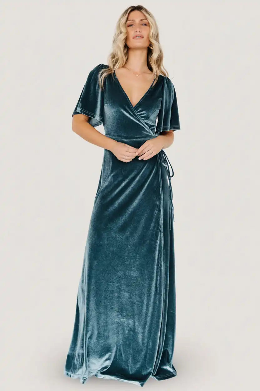 Meghan Velvet Wrap Maxi Dress