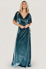 Meghan Velvet Wrap Maxi Dress