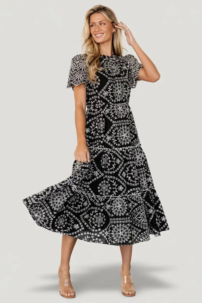 Mirabel Eyelet Midi Dress