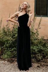 Tatiana Velvet One Shoulder Maxi Dress