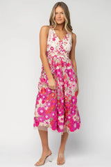 Lila Embroidered Midi Dress