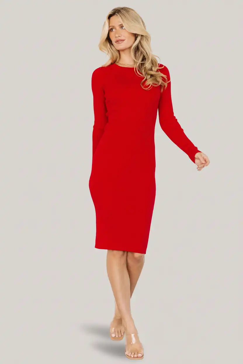 Mavis Ribbed Midi Dress