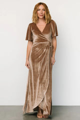 Katelyn Velvet Maxi Wrap Dress