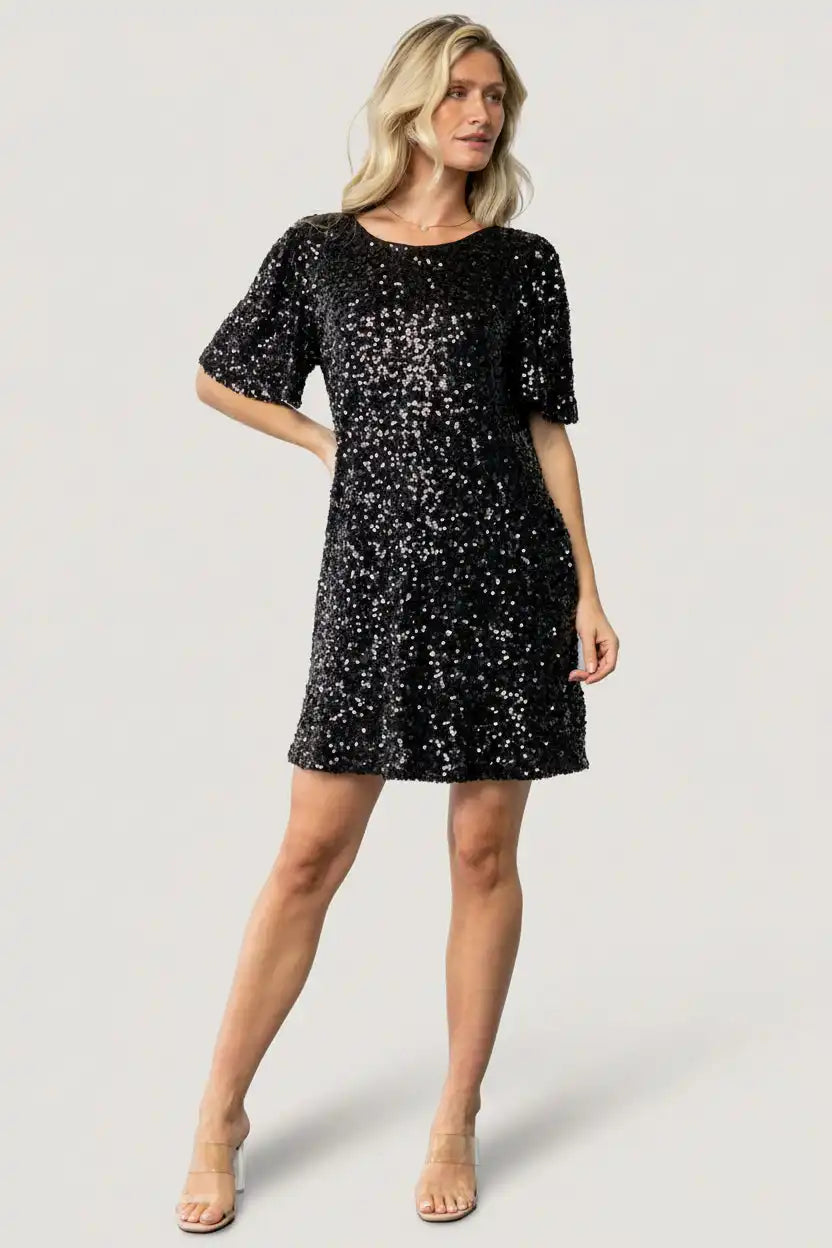 Asta Sequin Shift Dress