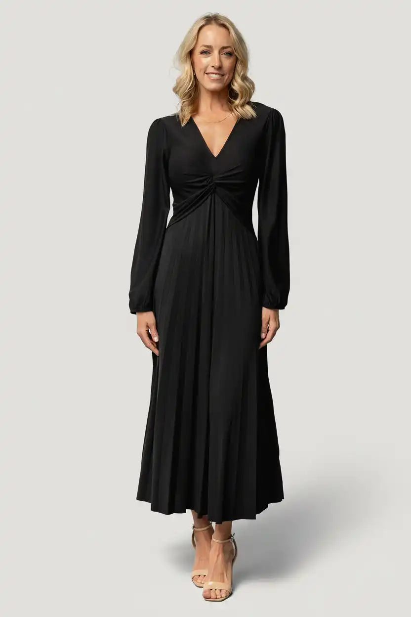 Lynda Pleated Midi Dress