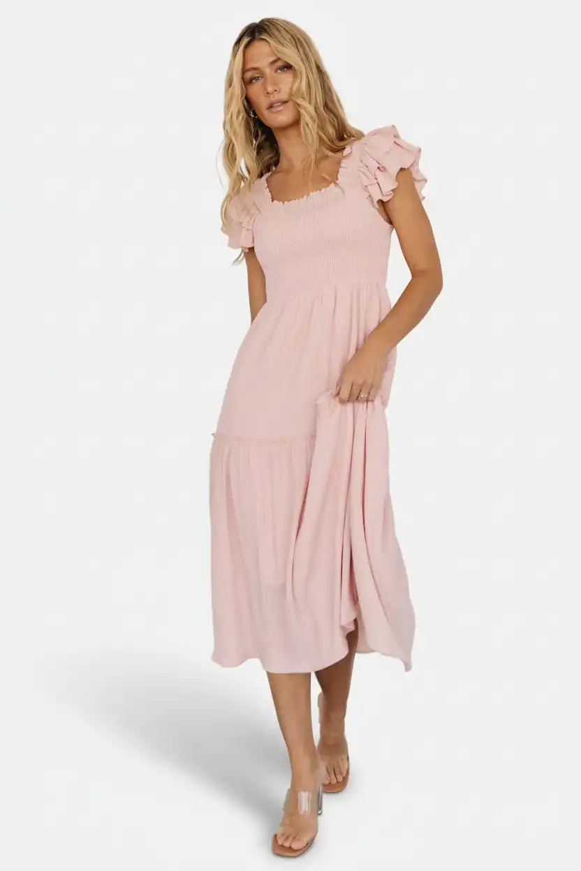 Jacie Smocked Midi Dress