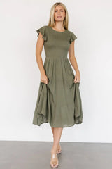 Loretta Smocked Midi Dress