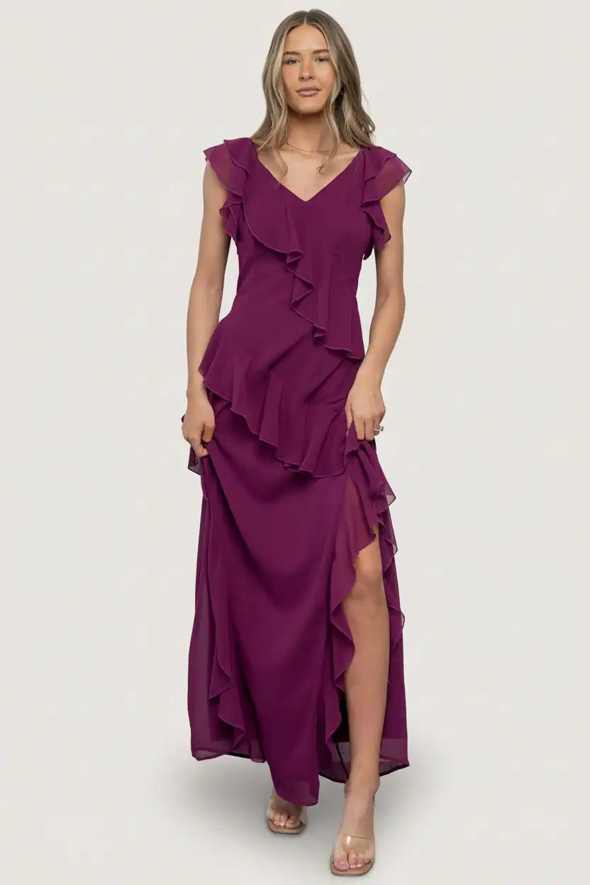 Margaret Ruffle Maxi Dress