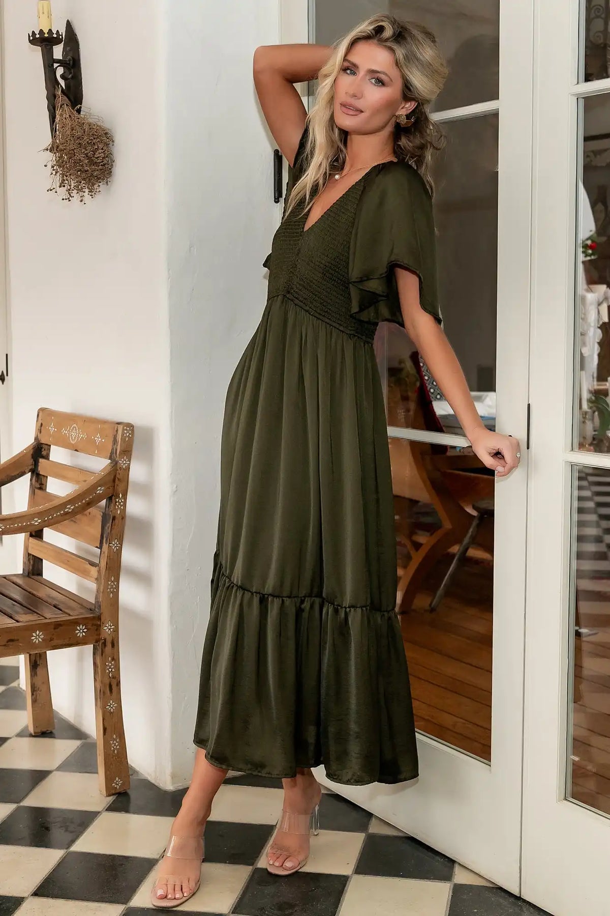 Lovell Smocked Midi Dress