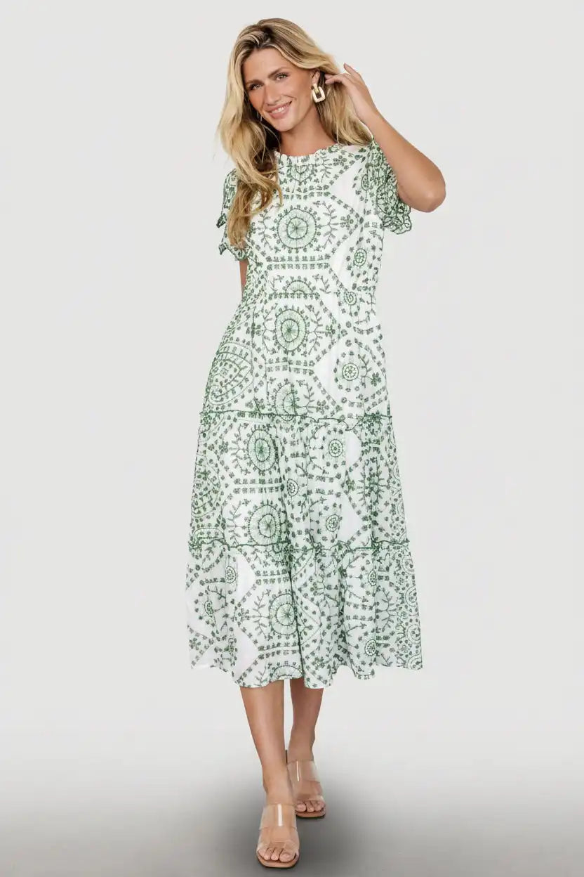 Mirabel Eyelet Midi Dress