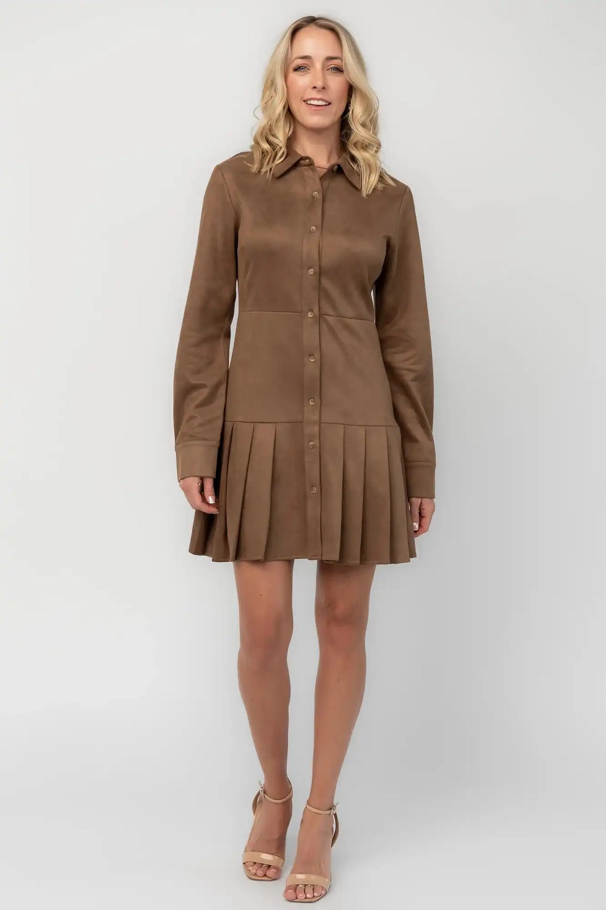 Ezra Faux Suede Short Dress