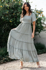 Lenora Smocked Dotted Maxi Dress