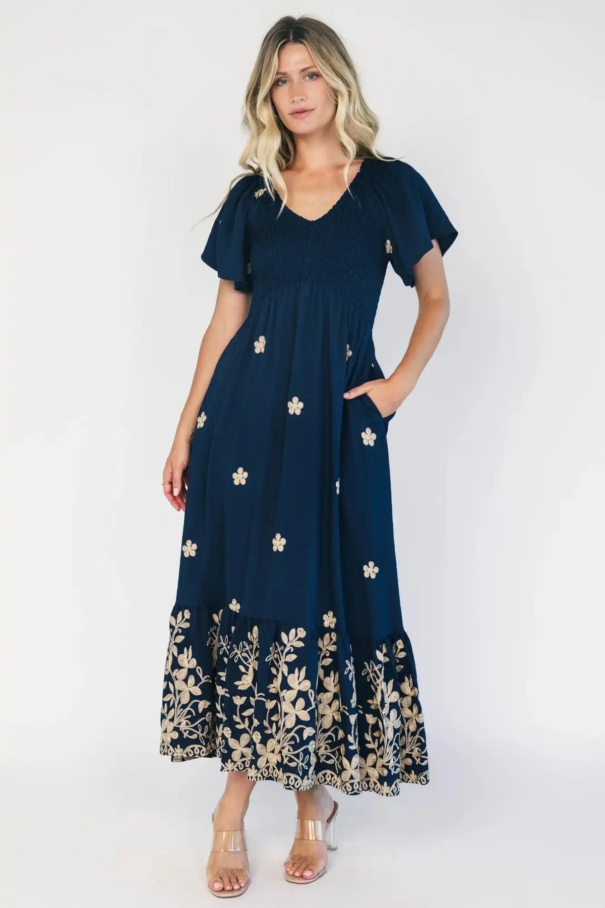 Atlantic Embroidered Maxi Dress
