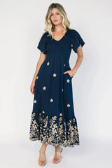 Atlantic Embroidered Maxi Dress