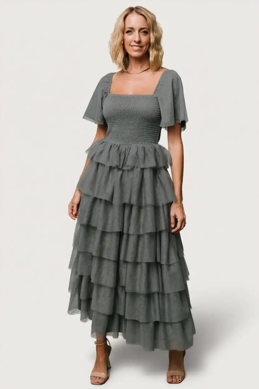Cherise Tulle Tiered Dress