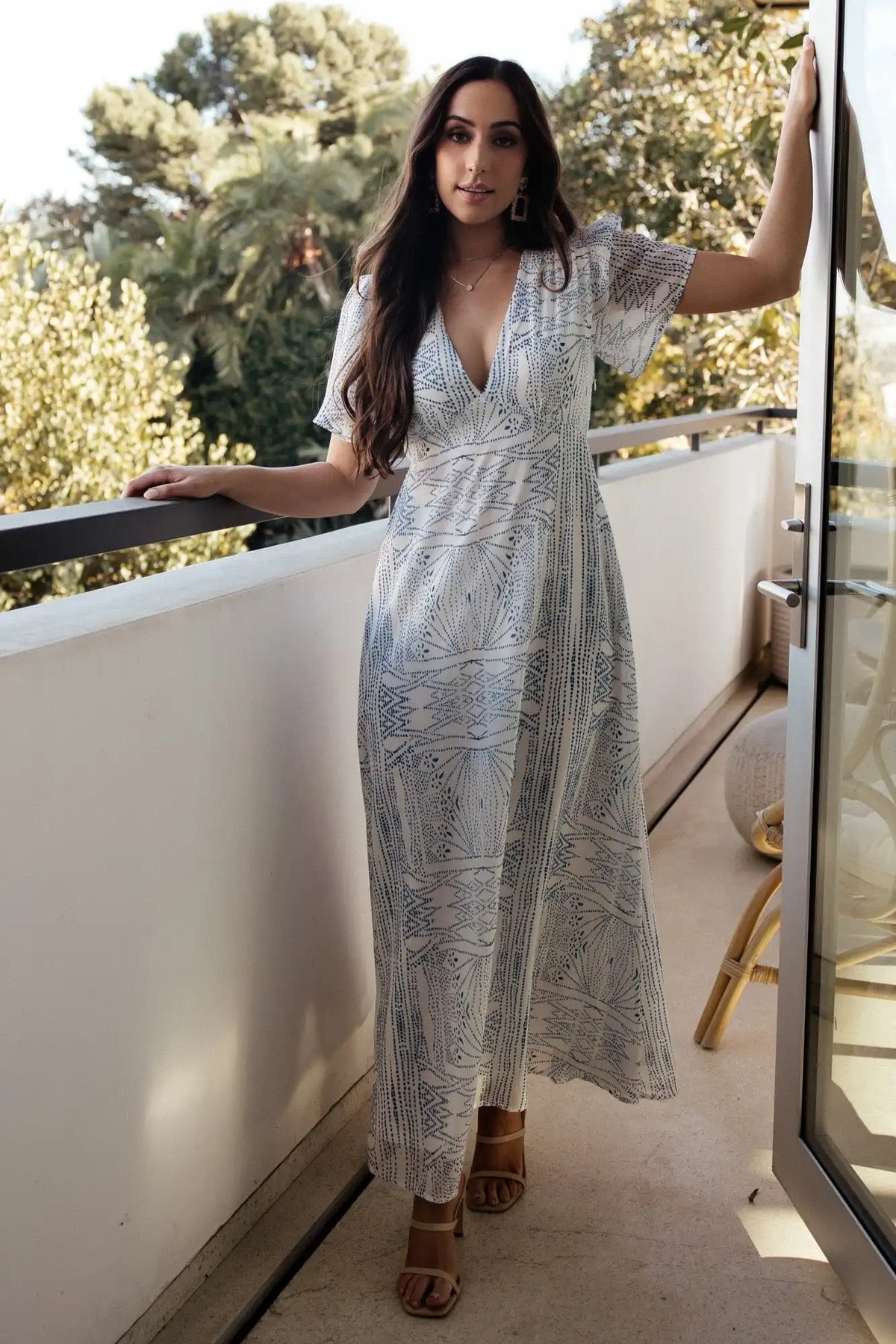 Skyla Deep V Maxi Dress