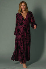 Liana Velvet Embossed Maxi Dress