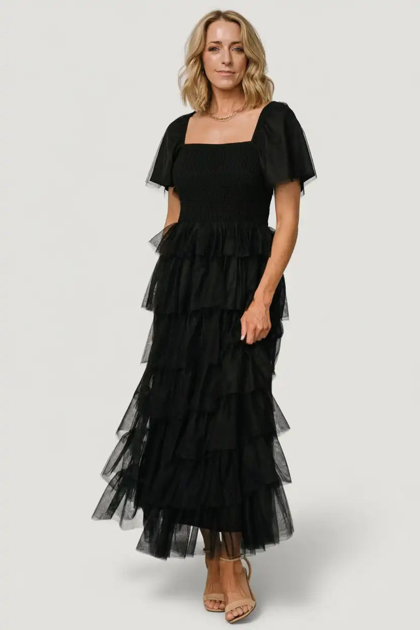 Cherise Tulle Tiered Dress
