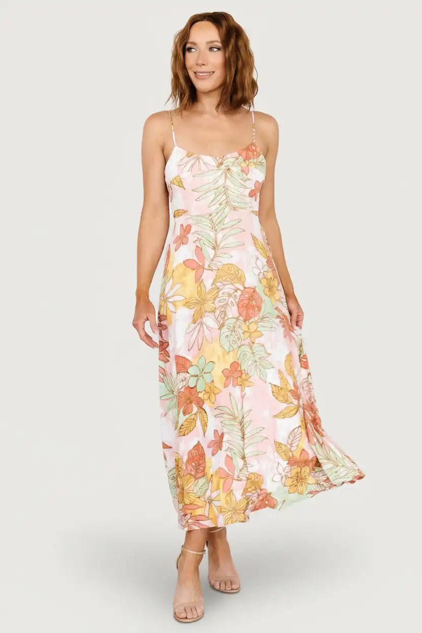 Hilo Back Tie Maxi Dress