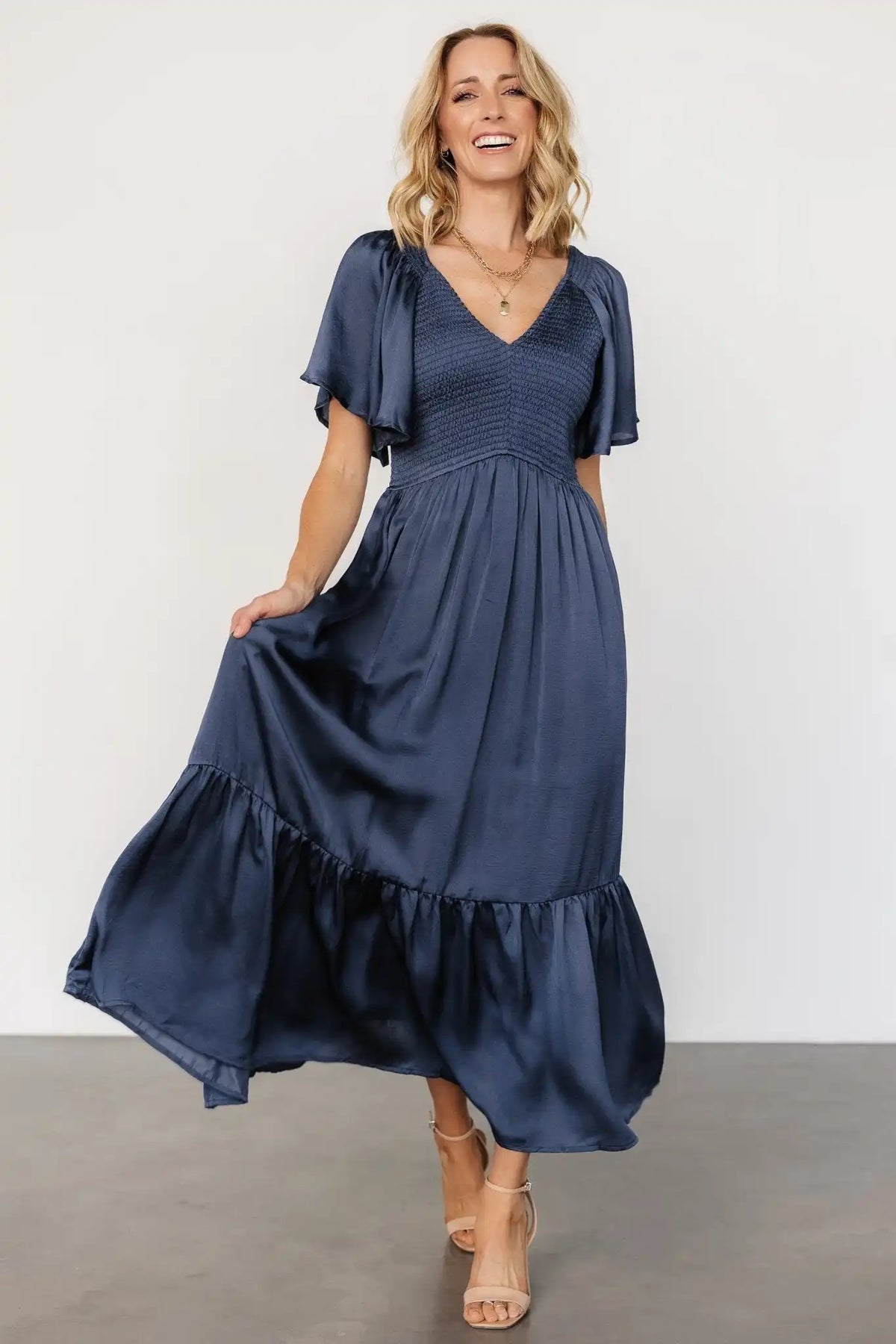 Lovell Smocked Midi Dress