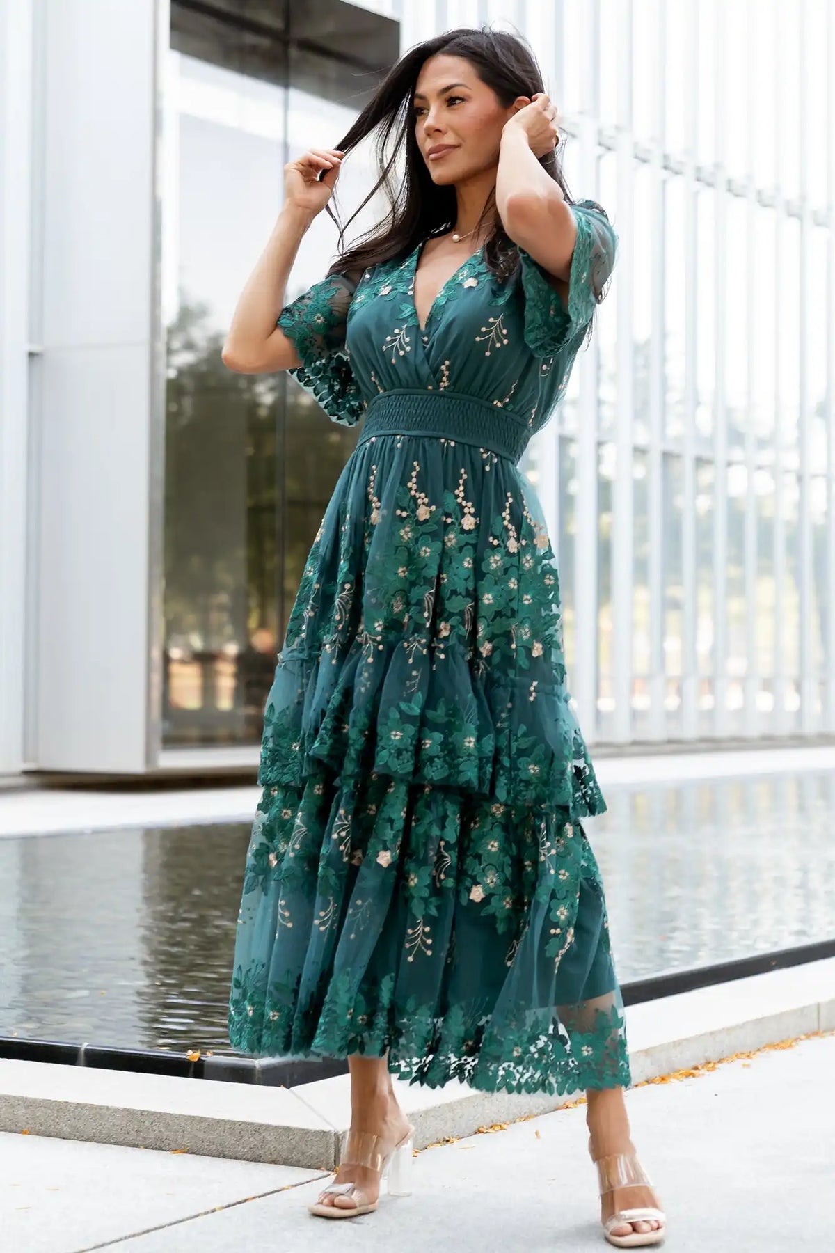 Lotte Embroidered Midi Dress