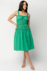 Twiggy Smocked Midi Dress