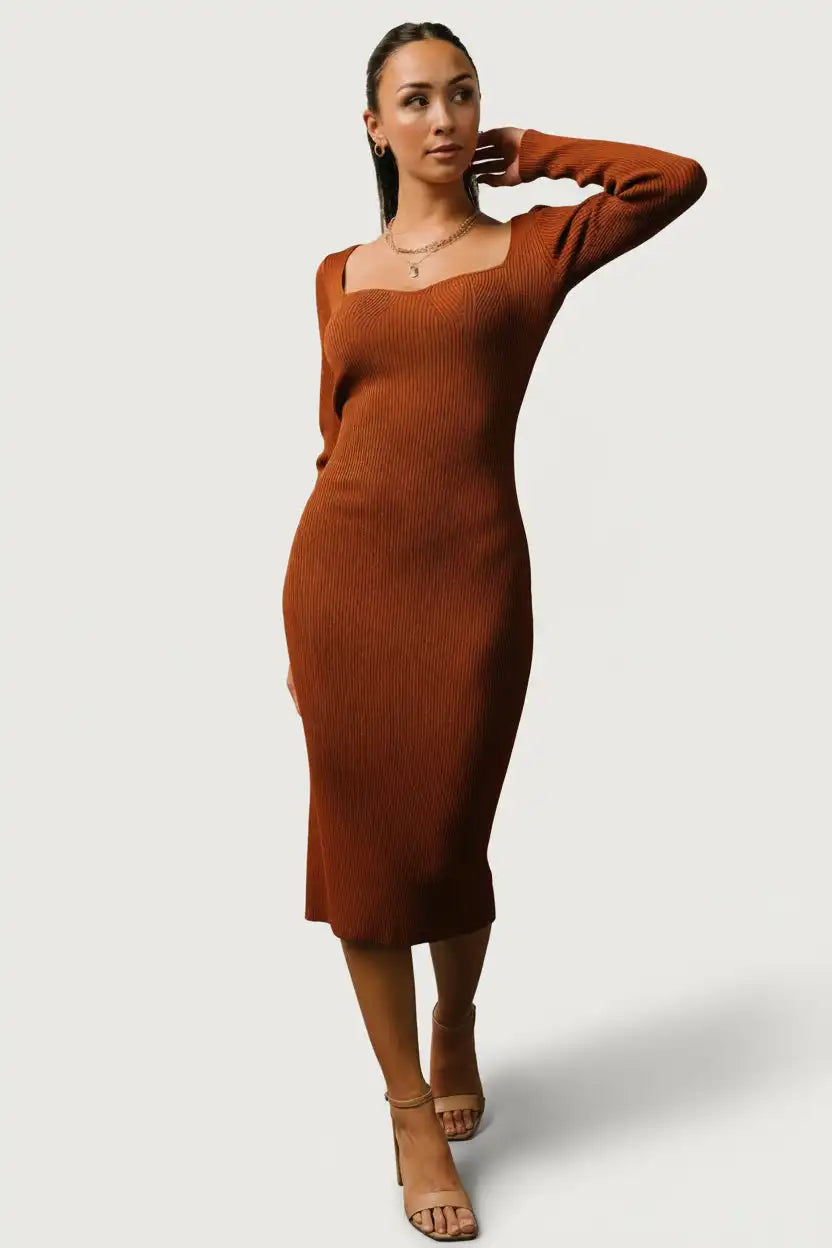 Waldorf Ribbed Midi Dress