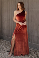 Tatiana Velvet One Shoulder Maxi Dress